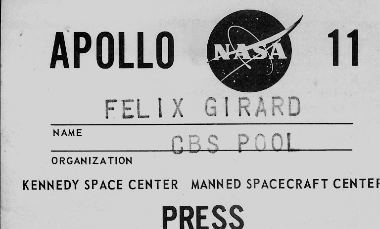 Apollo XI First Man on the Moon PRESS PASS