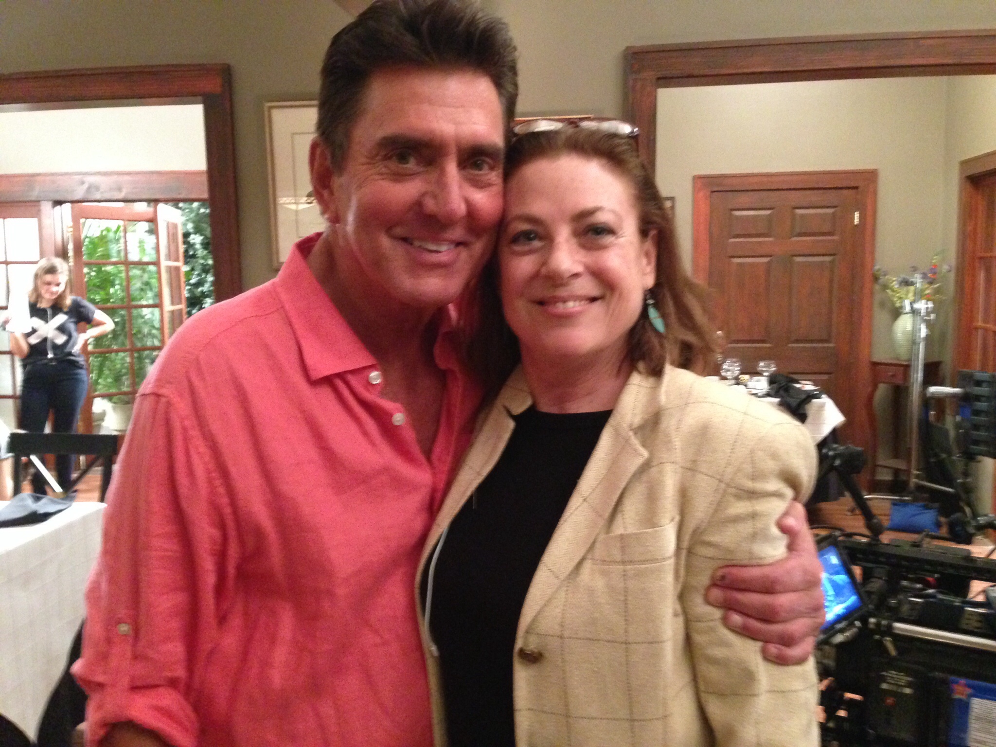Bradford May and Wendy Girard on the set of 