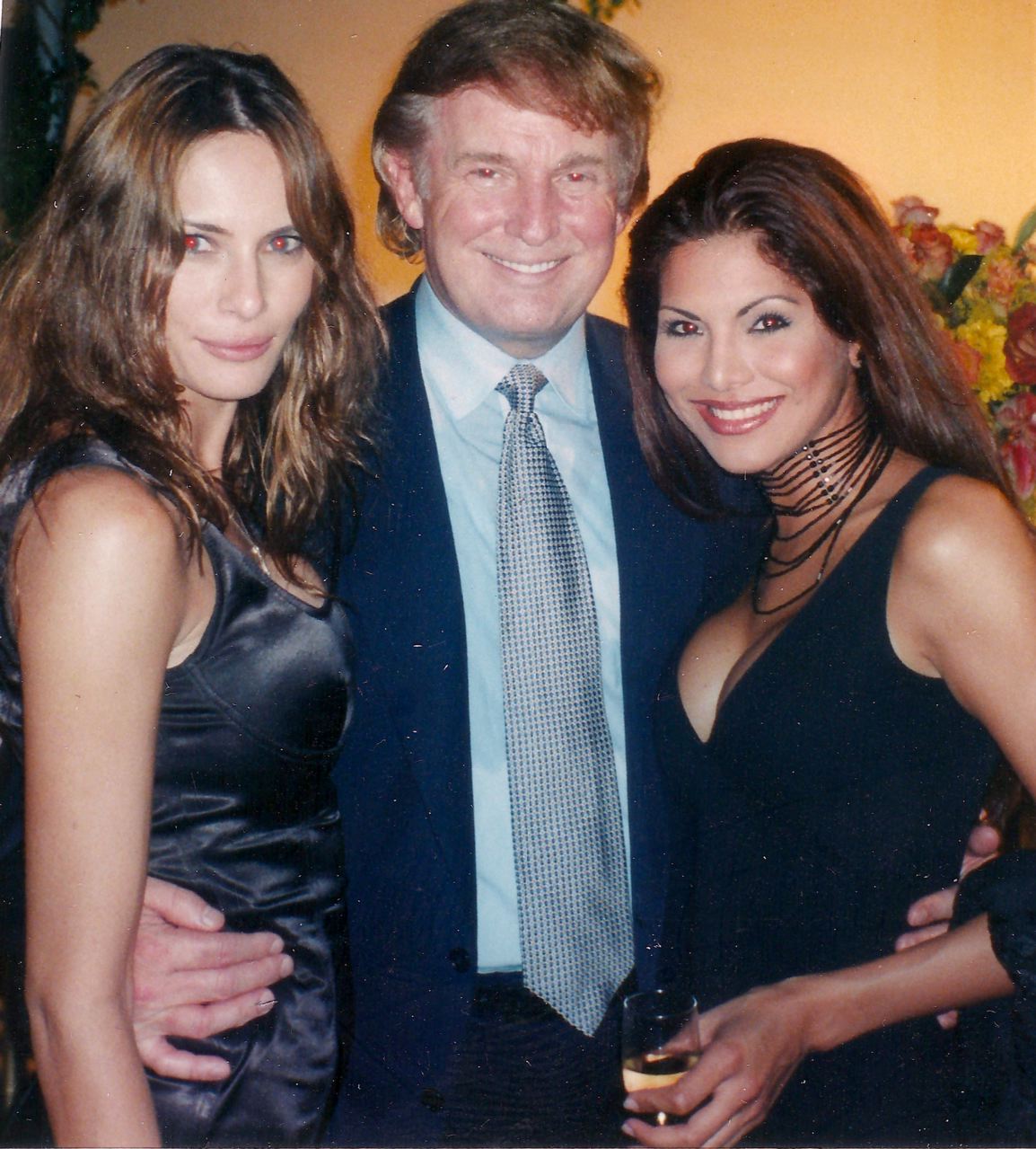 Joyce Giraud (r) with Melania Trump and Donald Trump
