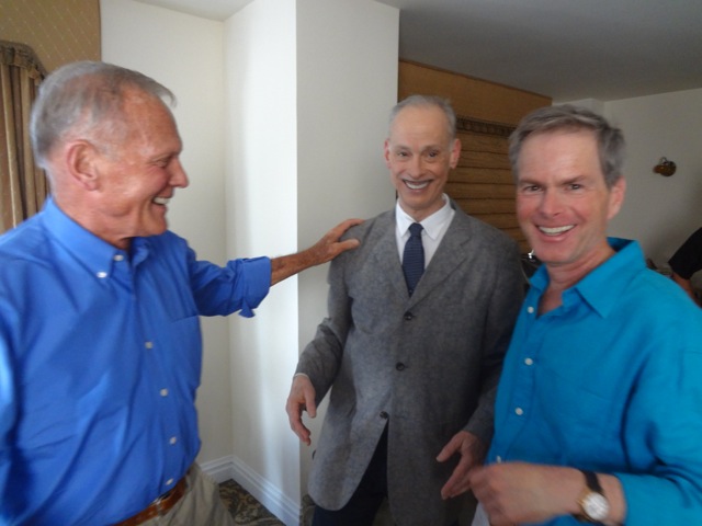 Tab Hunter, John Waters and Allan Glaser on set for TAB HUNTER CONFIDENTIAL.