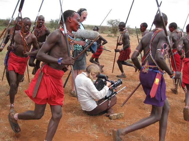 Maasai Warriors lion hunting scene for National Geographic WILD 