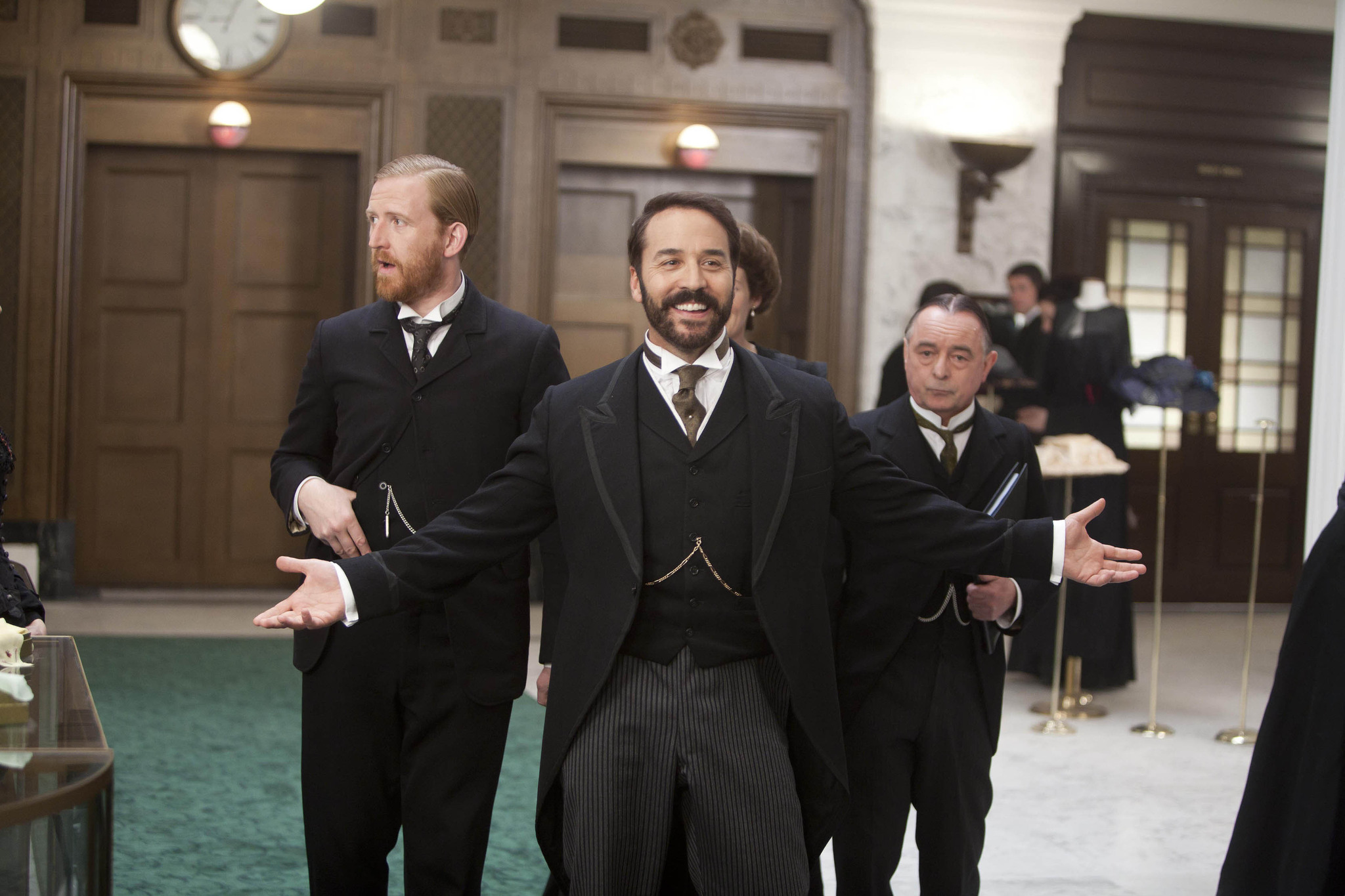 Still of Jeremy Piven, Ron Cook and Tom Goodman-Hill in Mr Selfridge (2013)