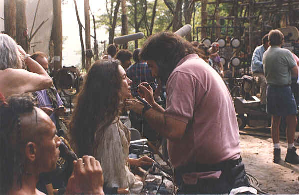 Touch up on set of THE LAST OF THE MOHICANS, 1991.