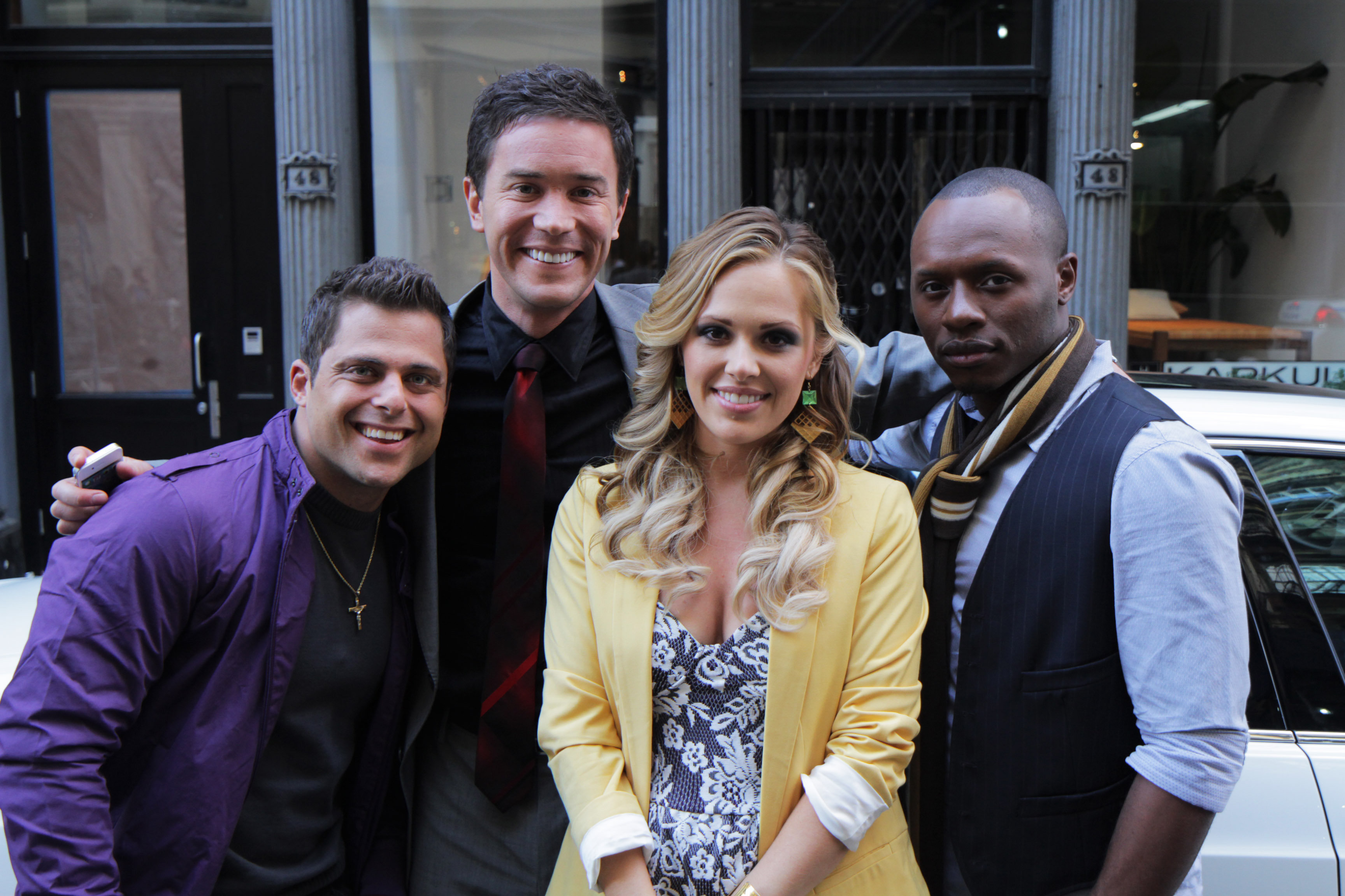 Joey Russo, Tom Pelphrey, Natalie Hall, and Malcolm Goodwin in #Lucky Number