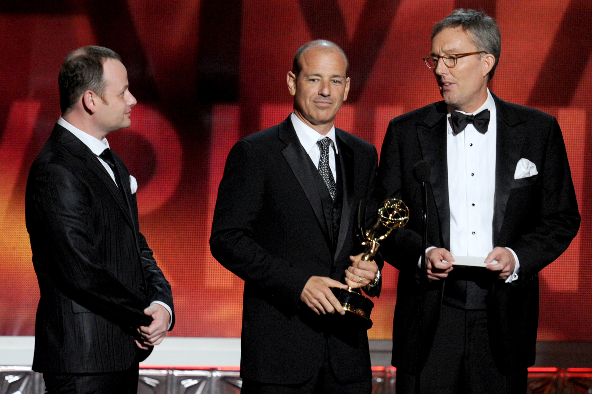 Alex Gansa, Howard Gordon and Gideon Raff at event of The 64th Primetime Emmy Awards (2012)