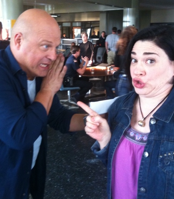 Actors Karen-Eileen Gordon and Michael Chiklis, in-between filming on the set of the ABC pilot NO ORDINARY FAMILY in Los Angeles