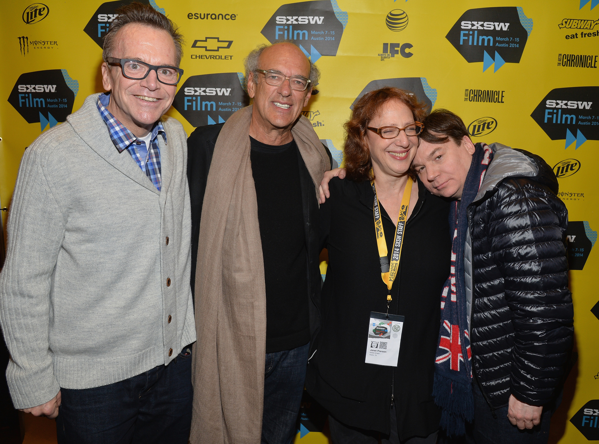 Mike Myers, Tom Arnold, Shep Gordon and Janet Pierson at event of Supermensch: The Legend of Shep Gordon (2013)