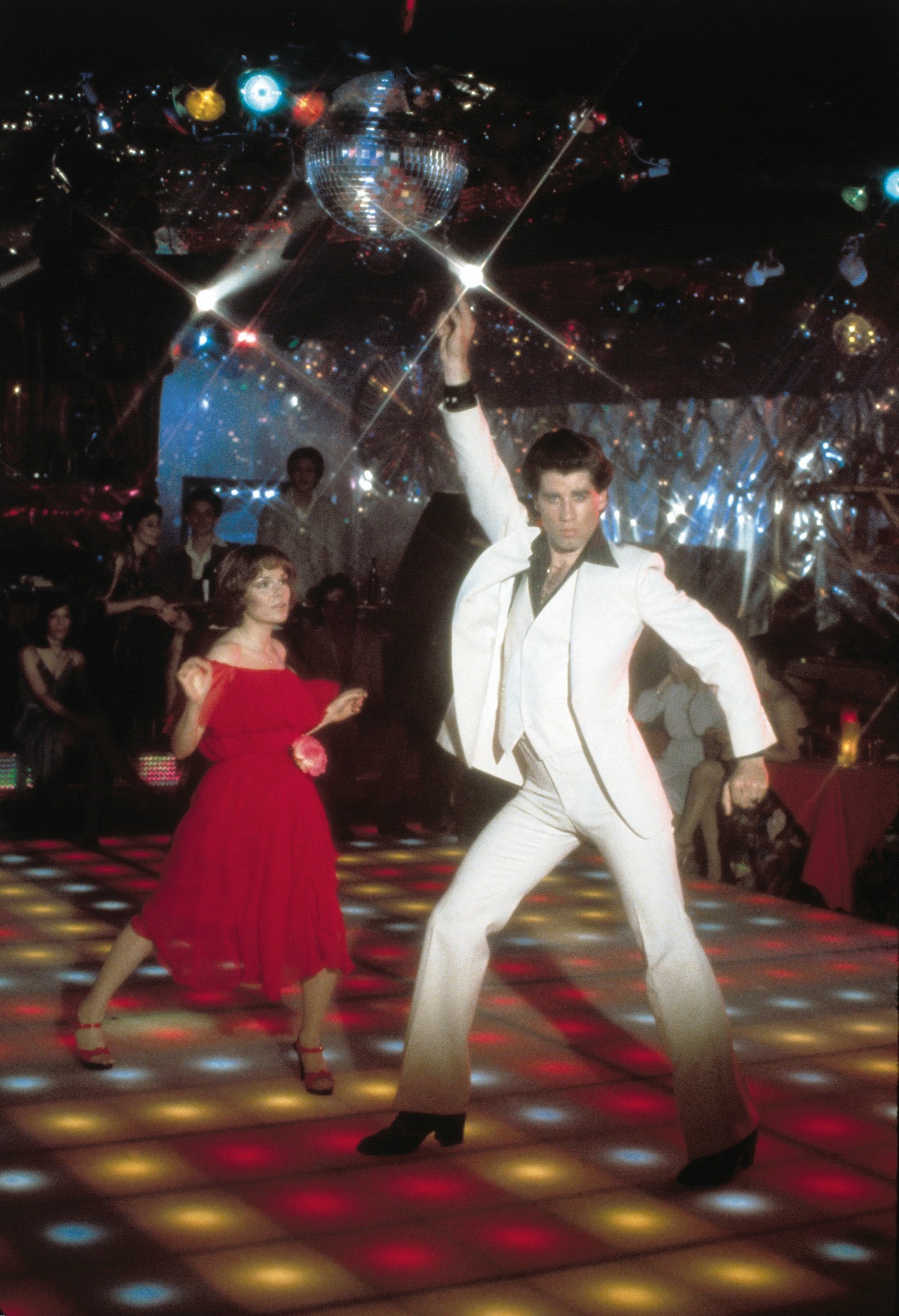 Still of John Travolta and Karen Lynn Gorney in Saturday Night Fever (1977)