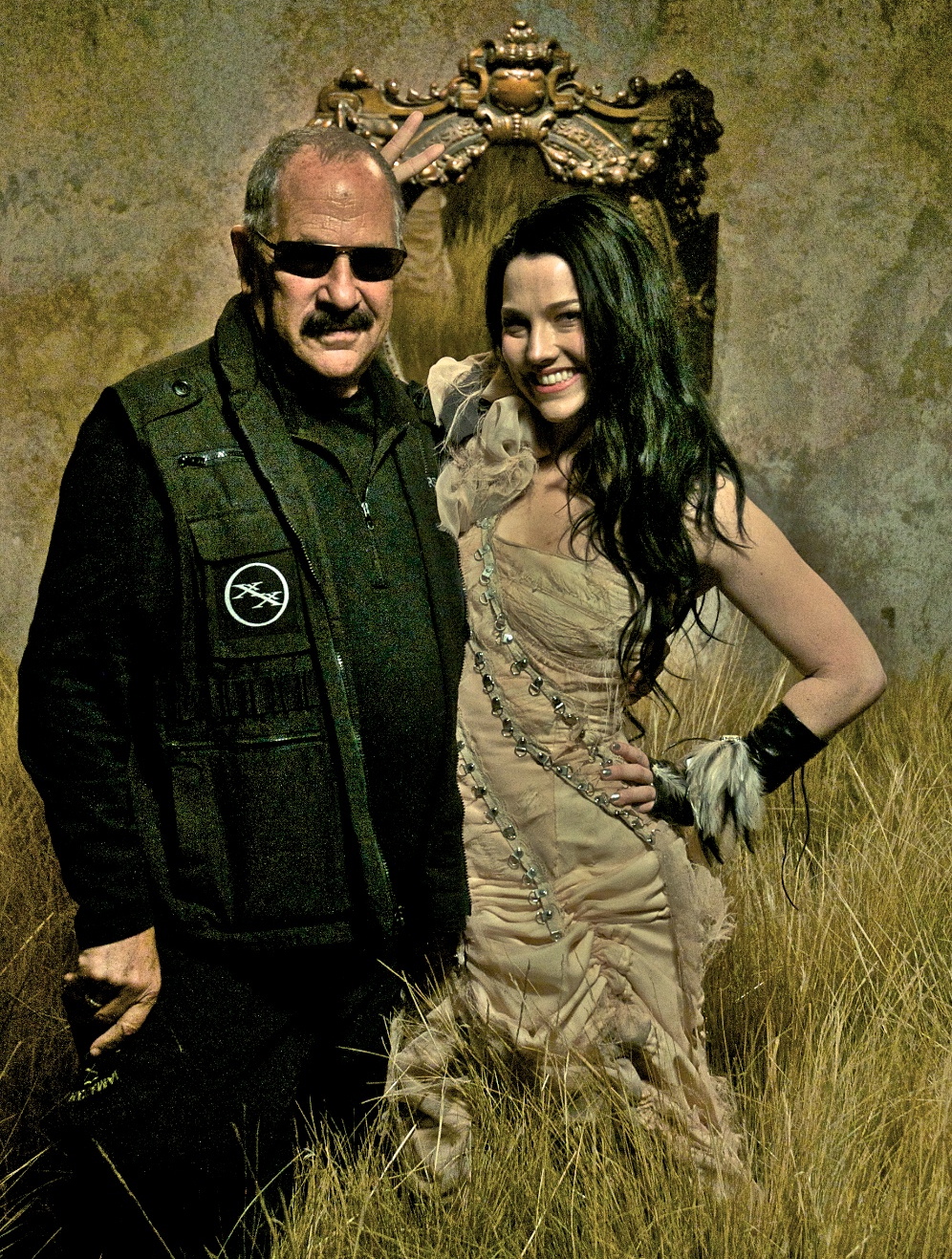 Producer Arthur Gorson with Amy Lee on set for Evanescence's 