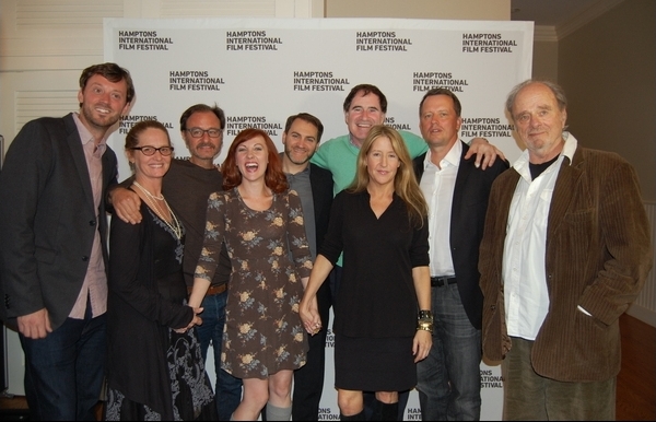 Casting Director & Producer Amy Gossels w/the reading cast she assembled for the Hamptons International Film Festival. From left to right: Melissa Leo, Fisher Stevens, Kathy Searle, Michael Stuhlbarg, Richard Kind, Amy Gossels, Steven Culp, Harris Yulin.