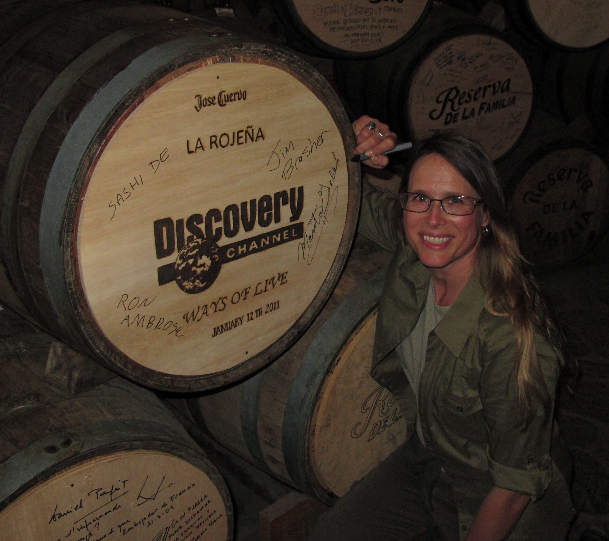 Signing Tequila Barrel Way of Life, Jimador Episode The Cave at Jose Cuervo Jan. 2011