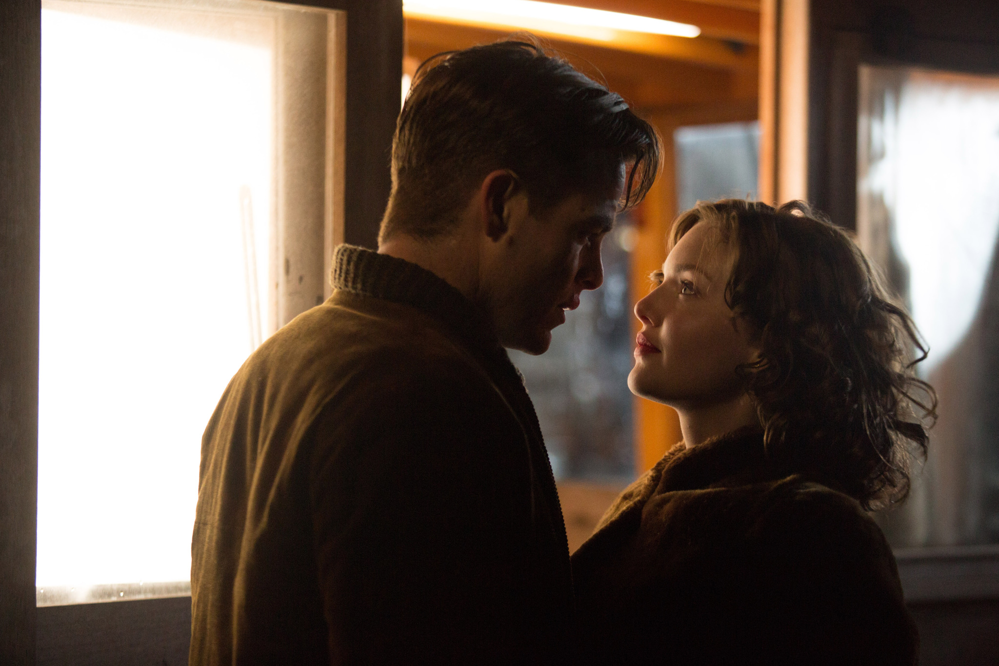 Still of Holliday Grainger and Chris Pine in The Finest Hours (2015)
