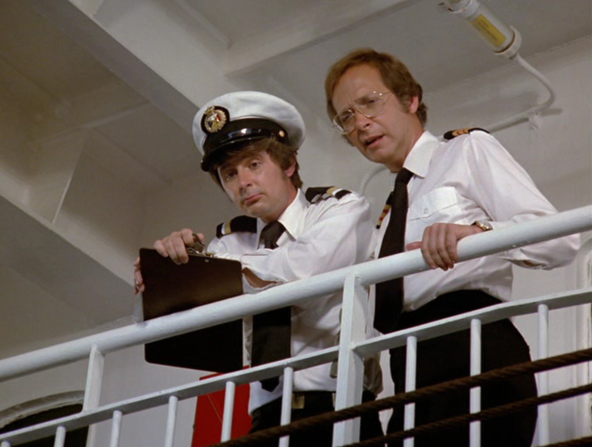 Still of Fred Grandy and Bernie Kopell in The Love Boat (1977)