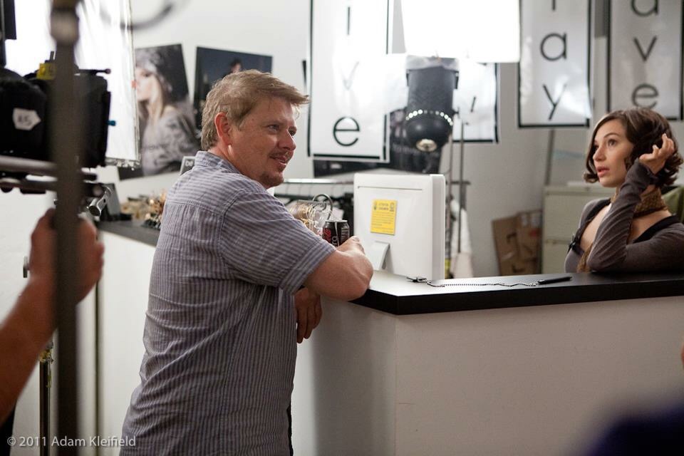 Dave Foley and Alycia Grant on the set of Be Forever Now