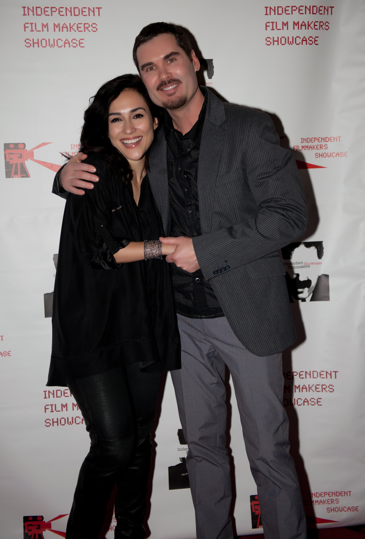 Matthew and Elena Evangelo at the IFS Film Festival for the Best Horror Short Film award presentation for 