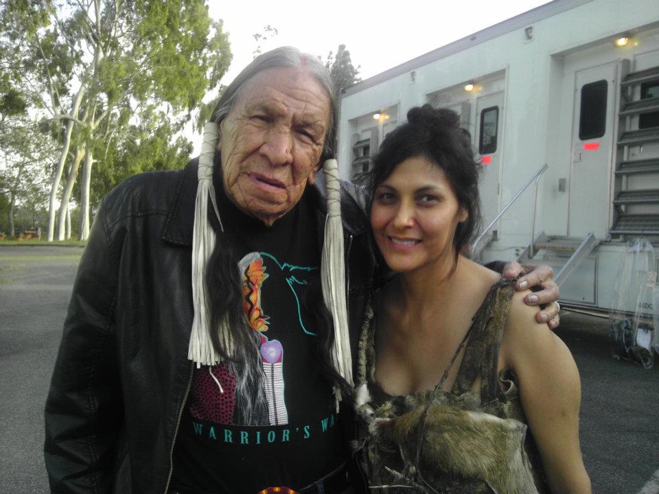 Saginaw Grant with actress Donelle Morgan on the set of American Horror Story