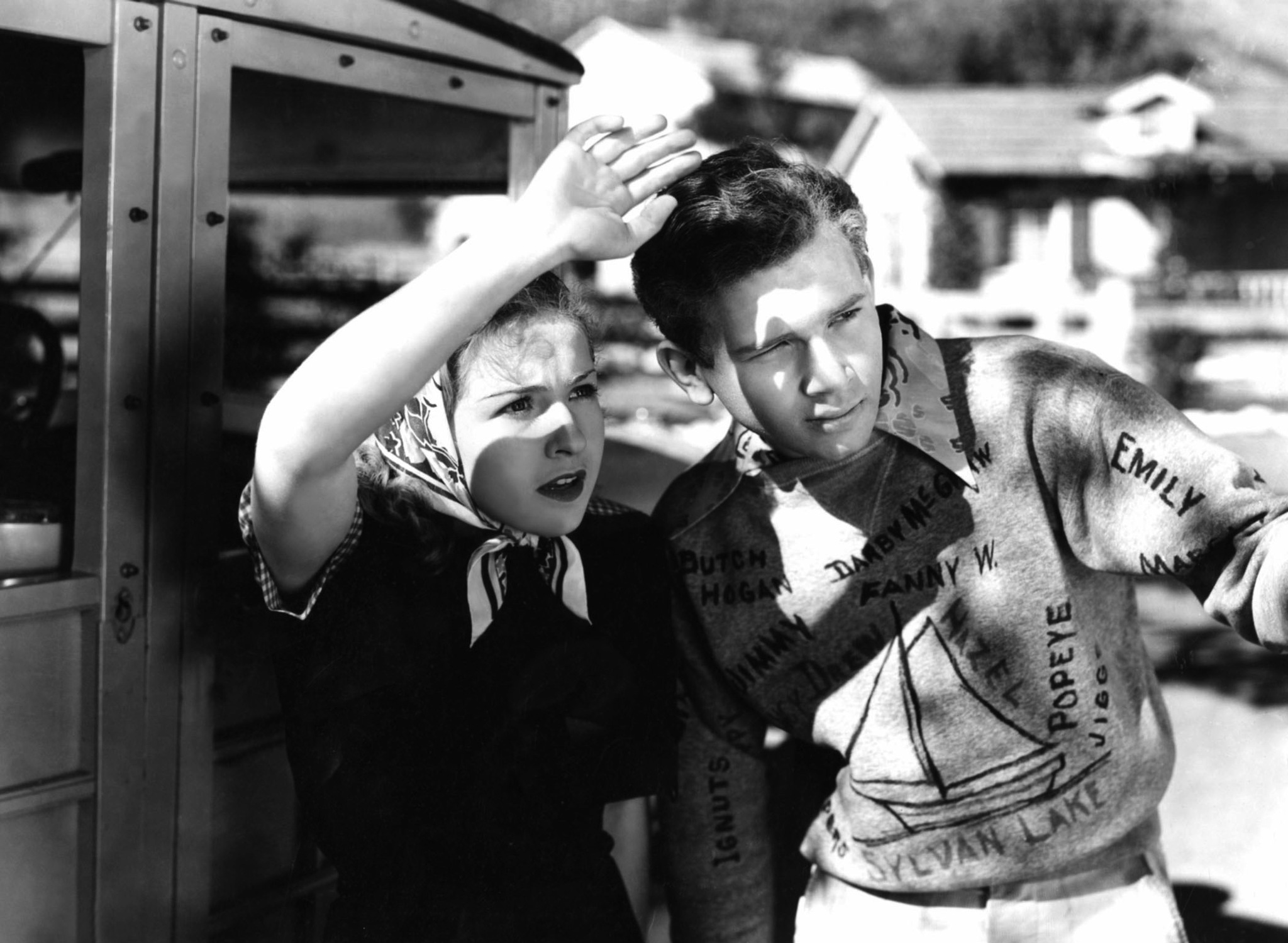Still of Bonita Granville and Frankie Thomas in Nancy Drew: Detective (1938)