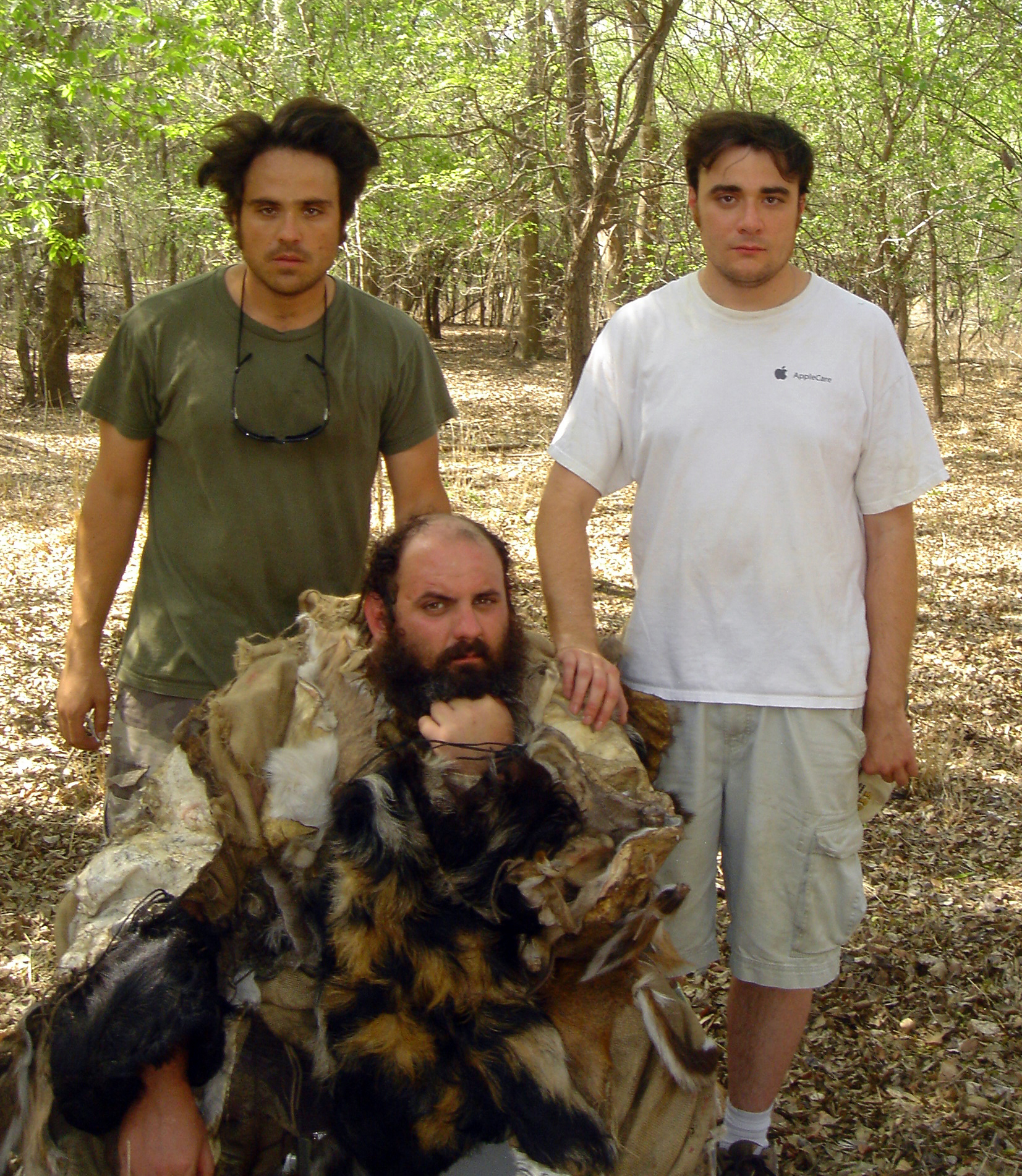L-R: Justin Meeks, Tony Wolford, Duane Graves on set of THE WILD MAN OF THE NAVIDAD, April, 2006