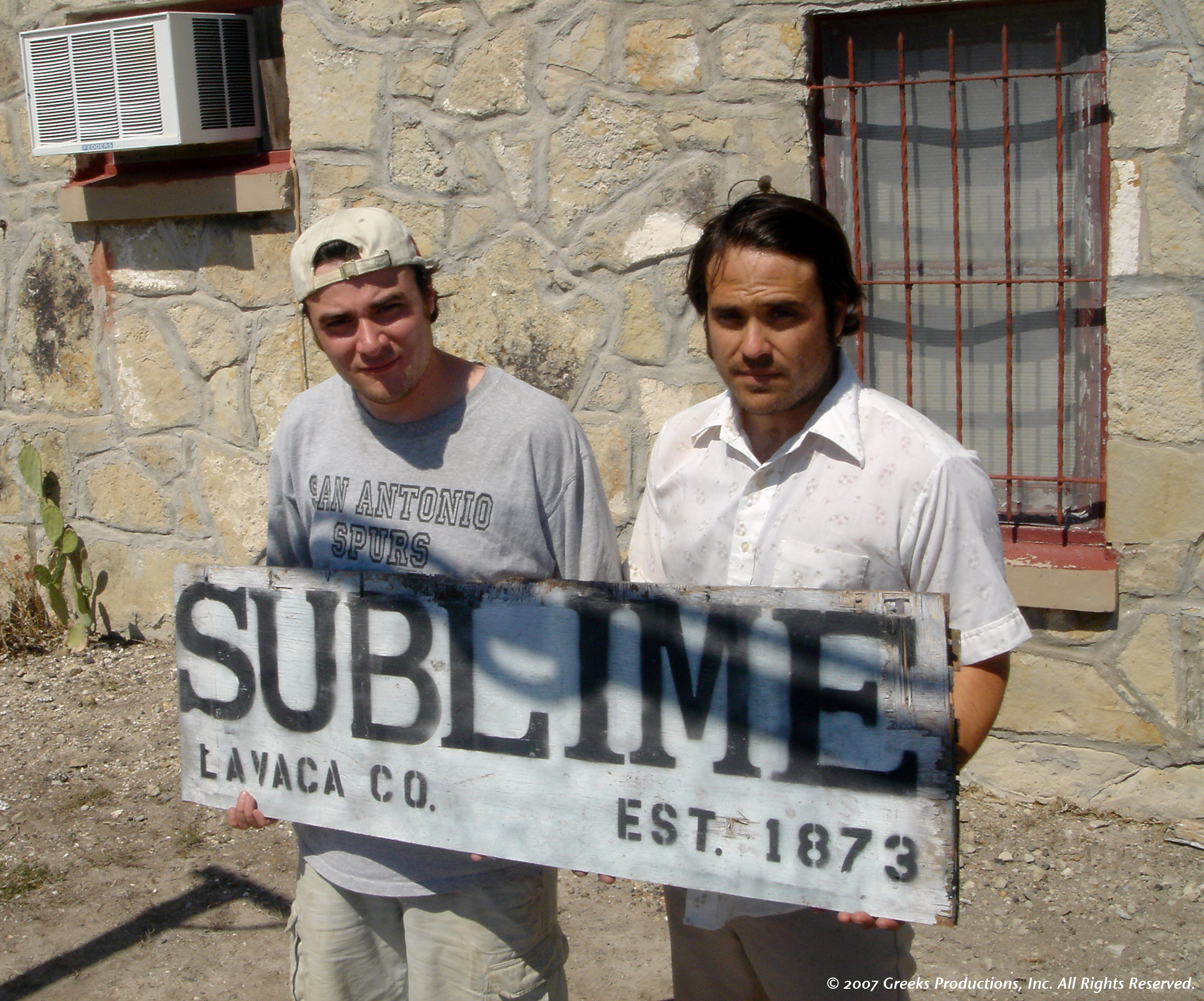 L-R: Co-directors Duane Graves and Justin Meeks on the set of THE WILD MAN OF THE NAVIDAD, April, 2006.