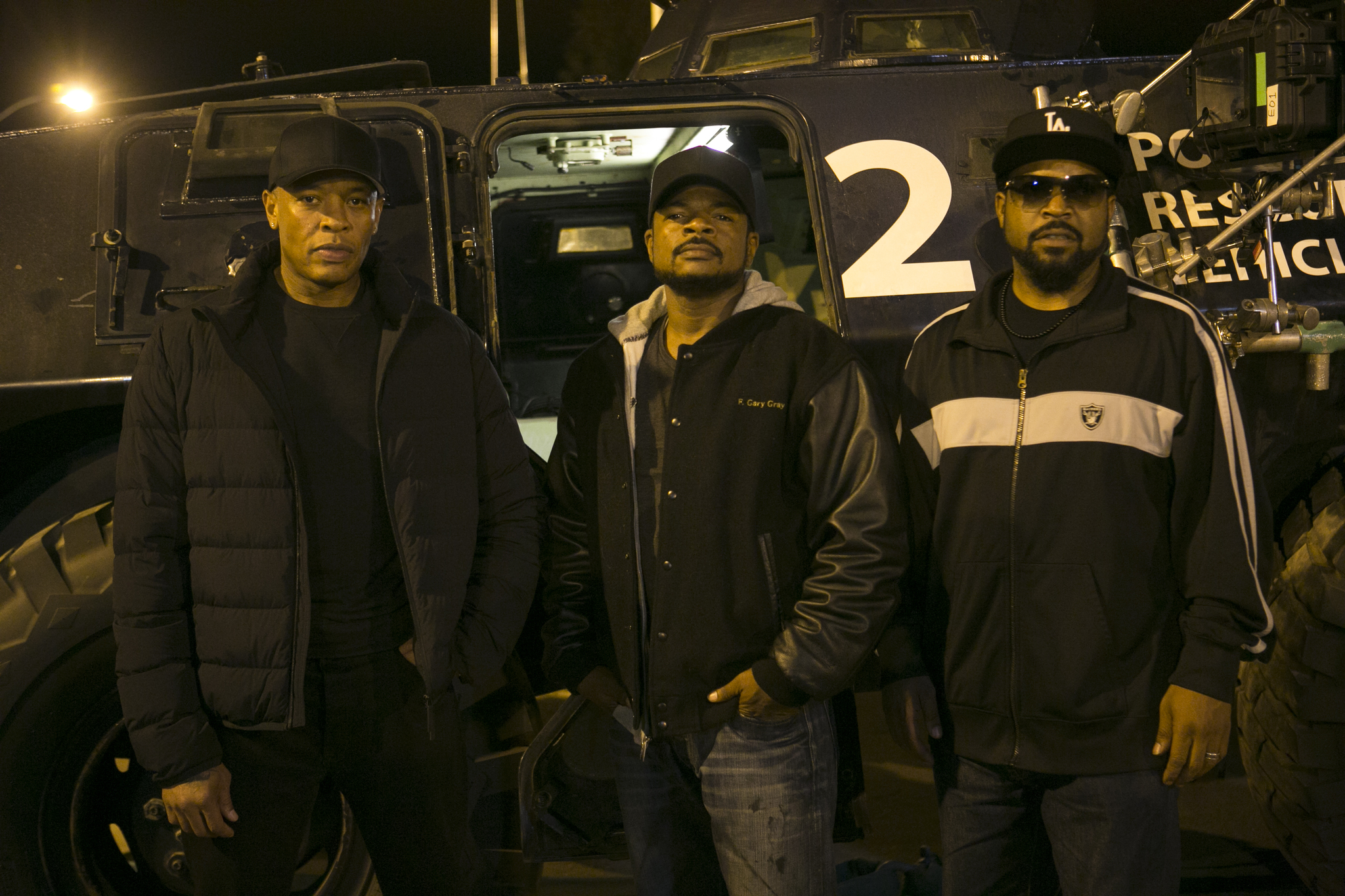 Still of Ice Cube, Dr. Dre and F. Gary Gray in Straight Outta Compton (2015)