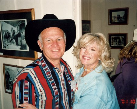 GARY GRAY (I) with Connie Stevens at the Lone Pine Film Festival, November 10, 2001