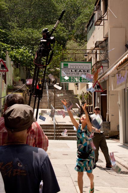 Shooting Queen of Queen Street on the streets of Wanchai.