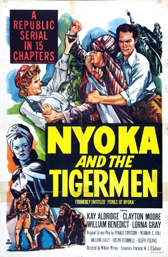 Kay Aldridge, Clayton Moore and Lorna Gray in Perils of Nyoka (1942)