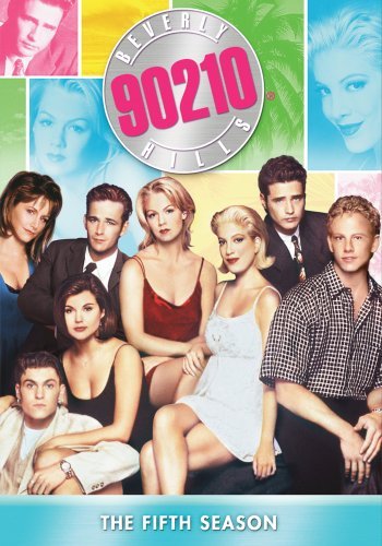 Luke Perry, Jason Priestley, Jennie Garth, Tori Spelling, Brian Austin Green, Tiffani Thiessen, Ian Ziering and Gabrielle Carteris in Beverli Hilsas, 90210 (1990)