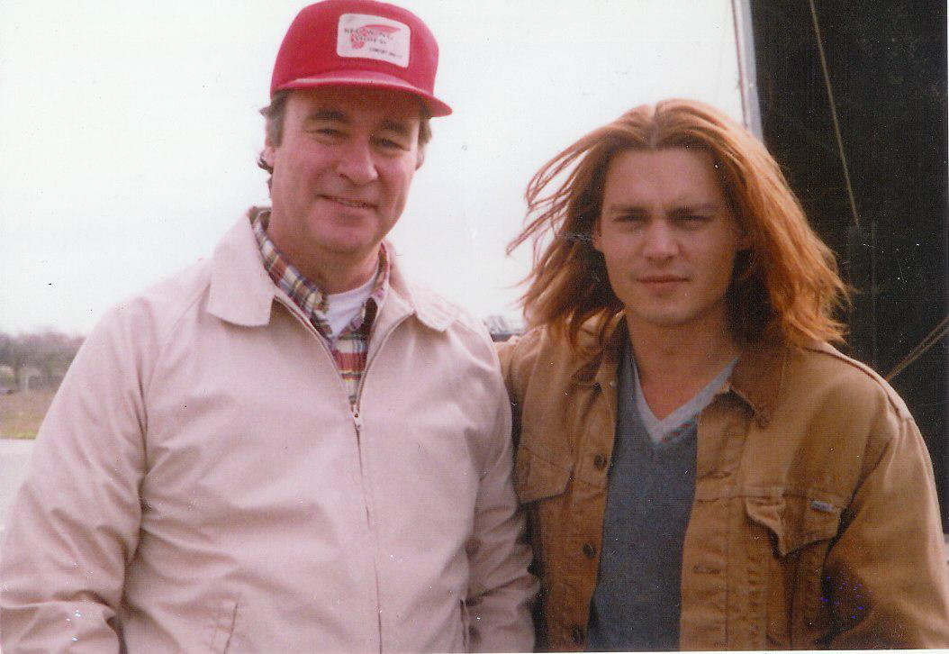 Tim Green and Johnny Depp on location of What's Eating Gilbert Grape.