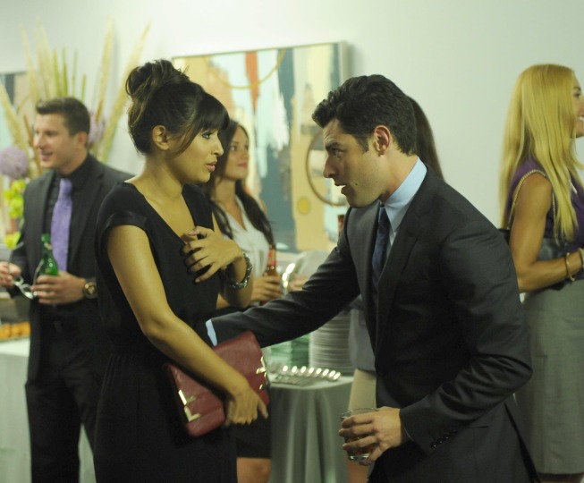 Still of Max Greenfield and Hannah Simone in New Girl (2011)