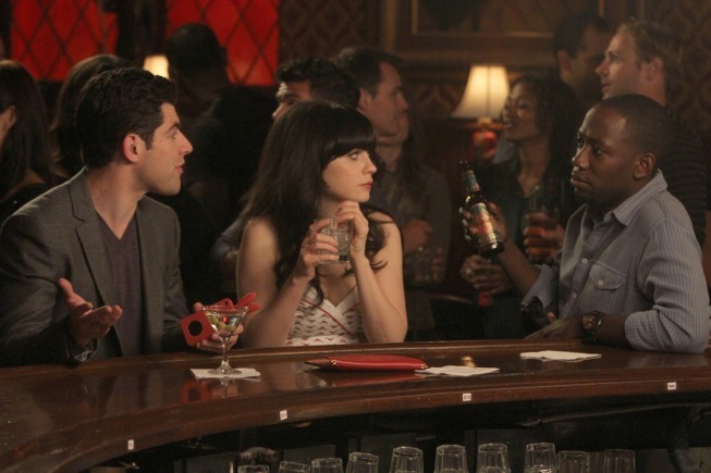 Still of Zooey Deschanel, Max Greenfield and Lamorne Morris in New Girl (2011)