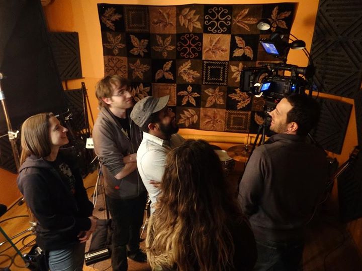 Director Johnny Greenlaw, Director of Photography John Rosario and crew set up the next shot on the feature film 