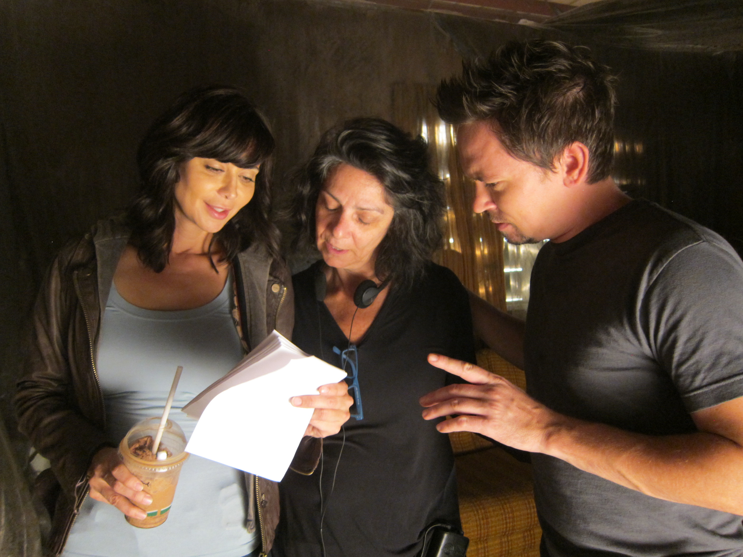 With Catherine Bell and James Jordan on the set of GOOD MORNING KILLER