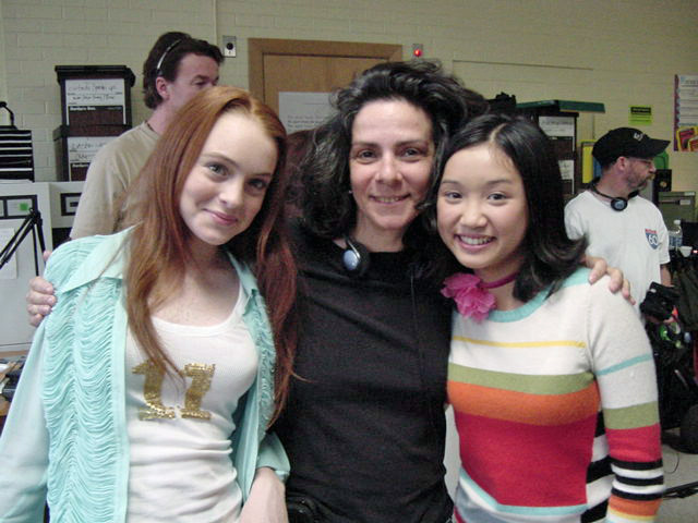 With Lindsay Lohan and Brenda Song on the set of GET A CLUE