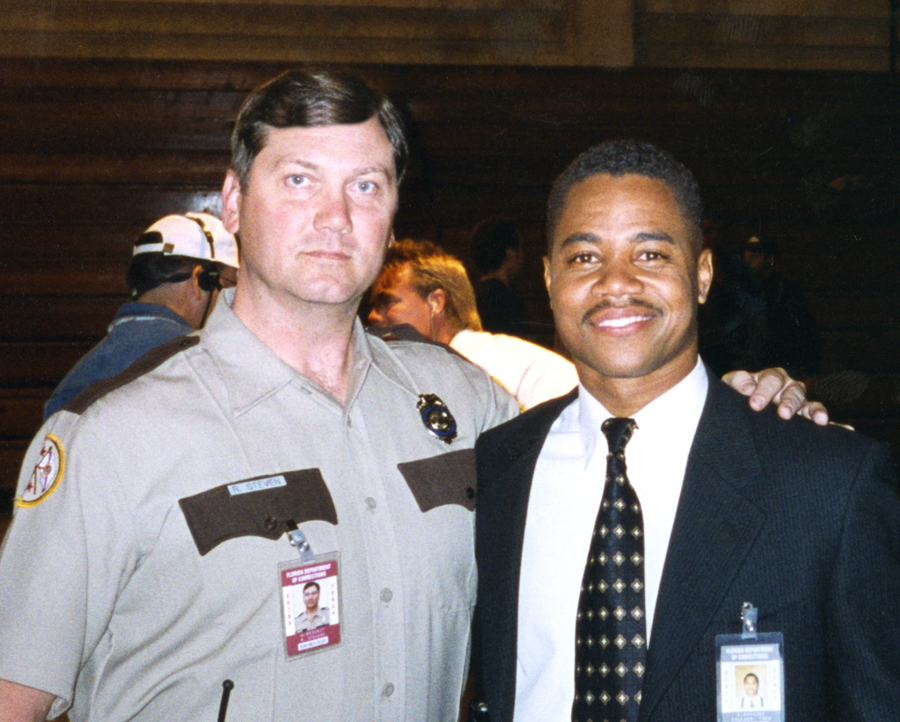 With Cuba Gooding, Jr. on the set of 