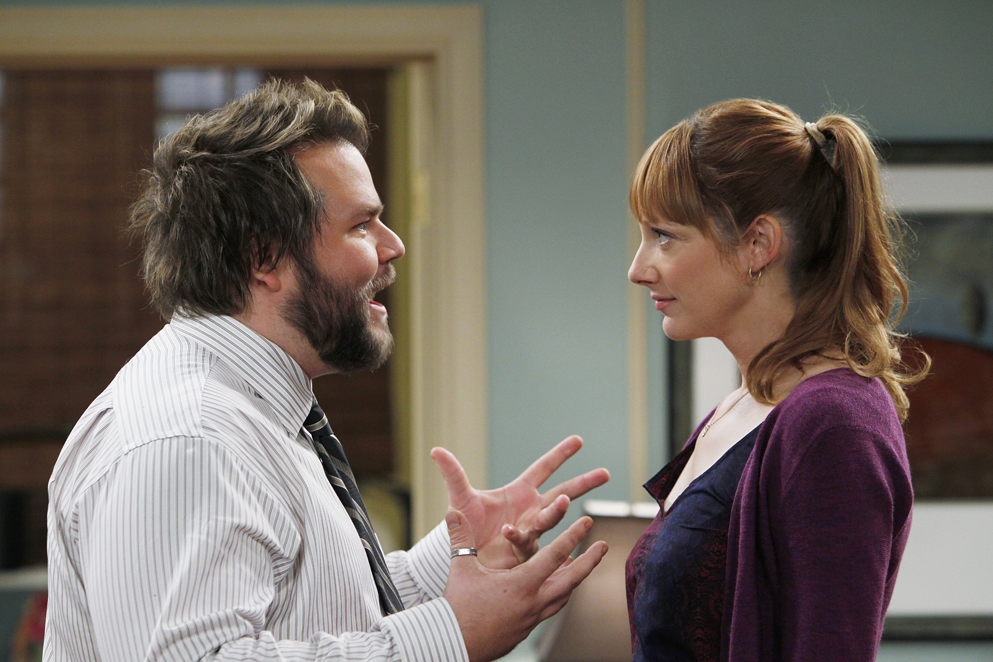 Still of Judy Greer and Tyler Labine in Mad Love (2011)