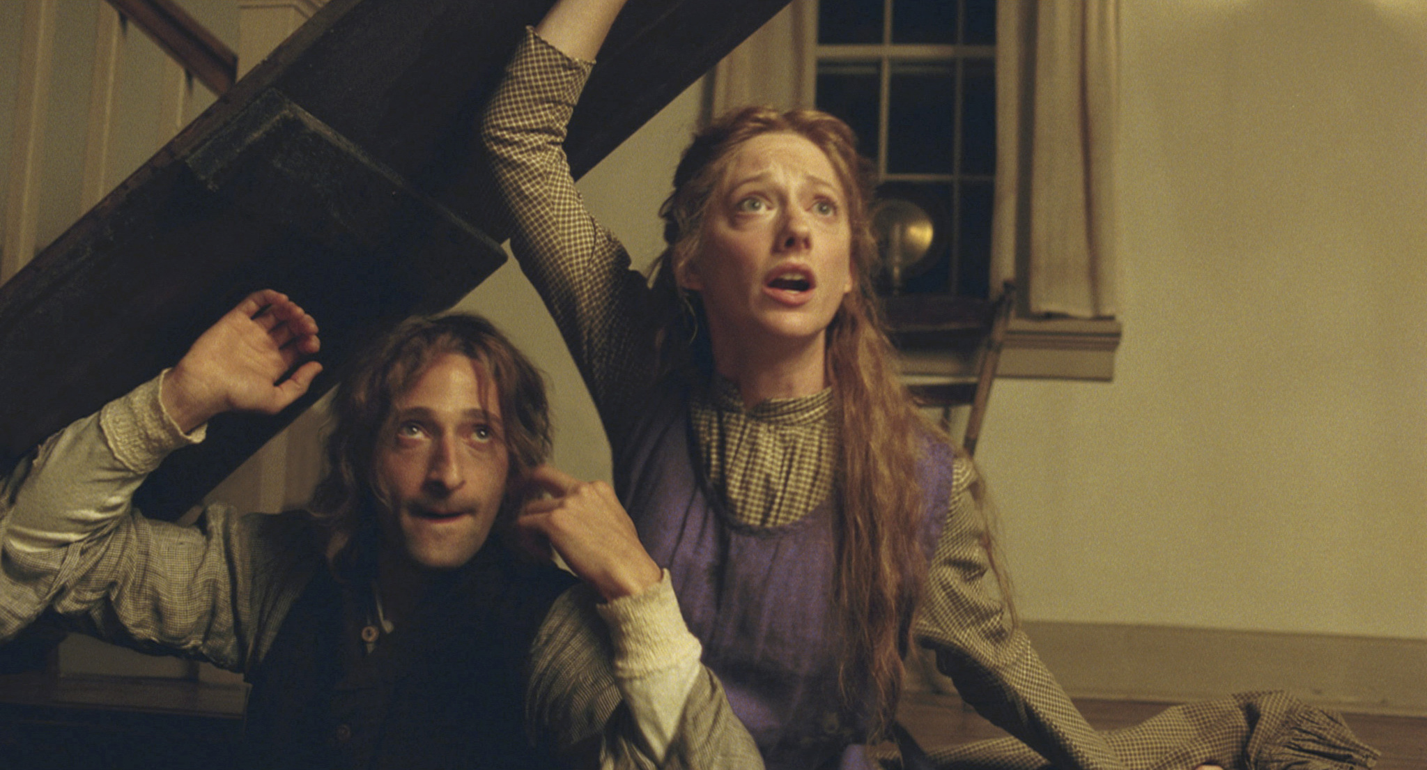 Still of Adrien Brody and Judy Greer in The Village (2004)