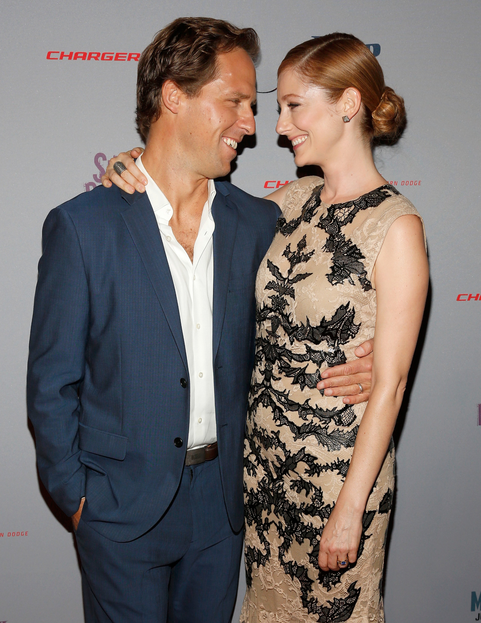 Nat Faxon and Judy Greer at event of Married (2014)