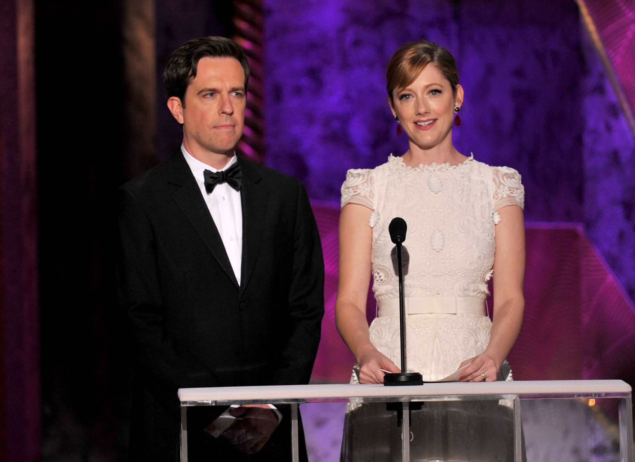 Judy Greer and Ed Helms