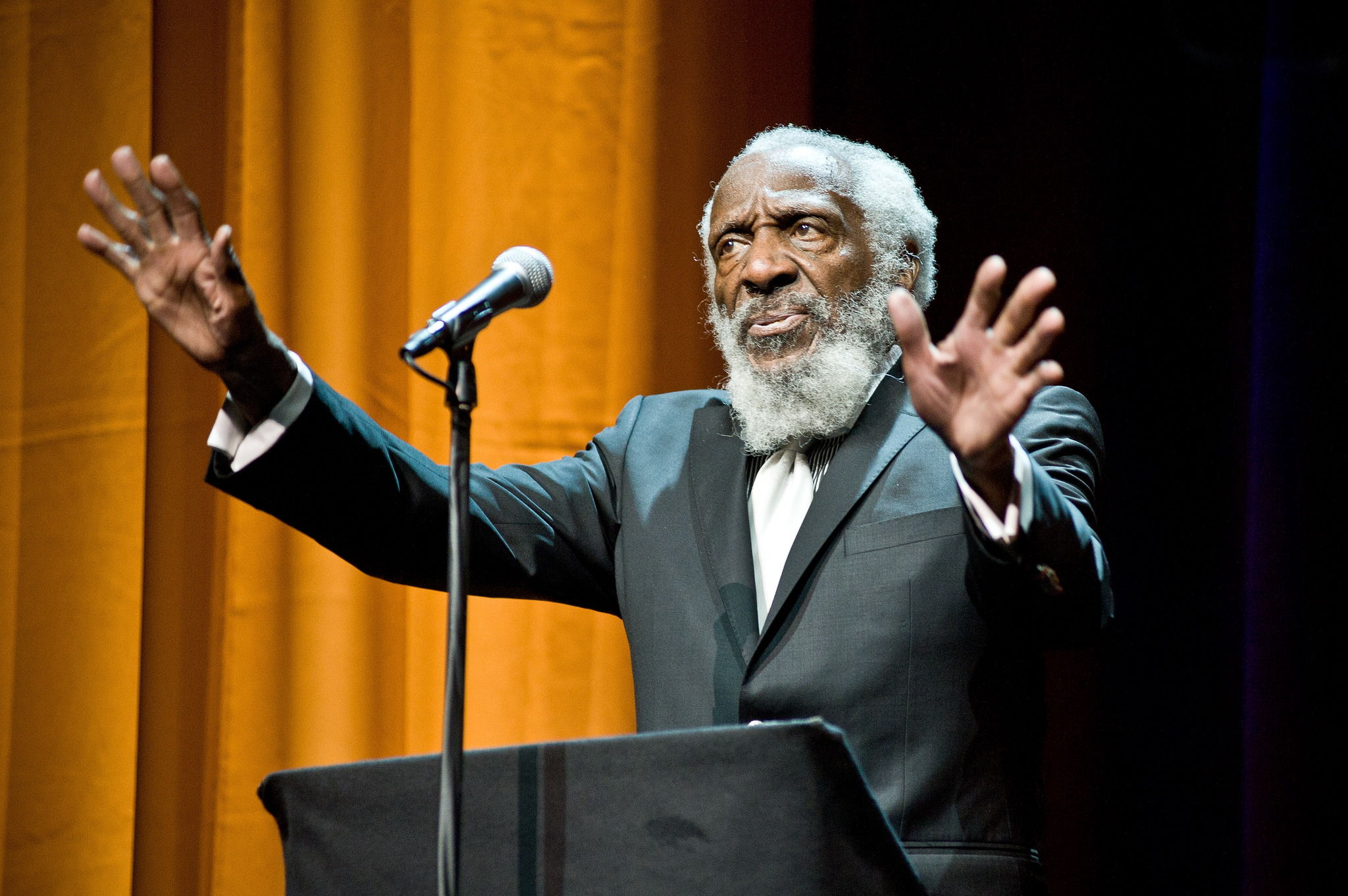 Dick Gregory attends the Roger Ebert Memorial Tribute at Chicago Theatre on April 11, 2013 in Chicago, Illinois.