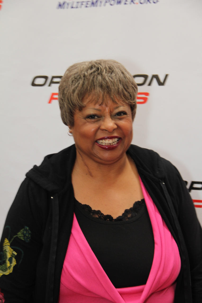 Reatha Grey on the Red Carpet at the Westfield Mall in Fox Hills, Operation Fitness event.