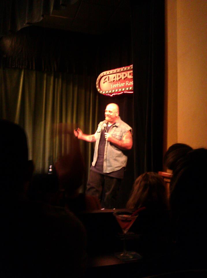 Doing a comedy set. Burbank, CA.