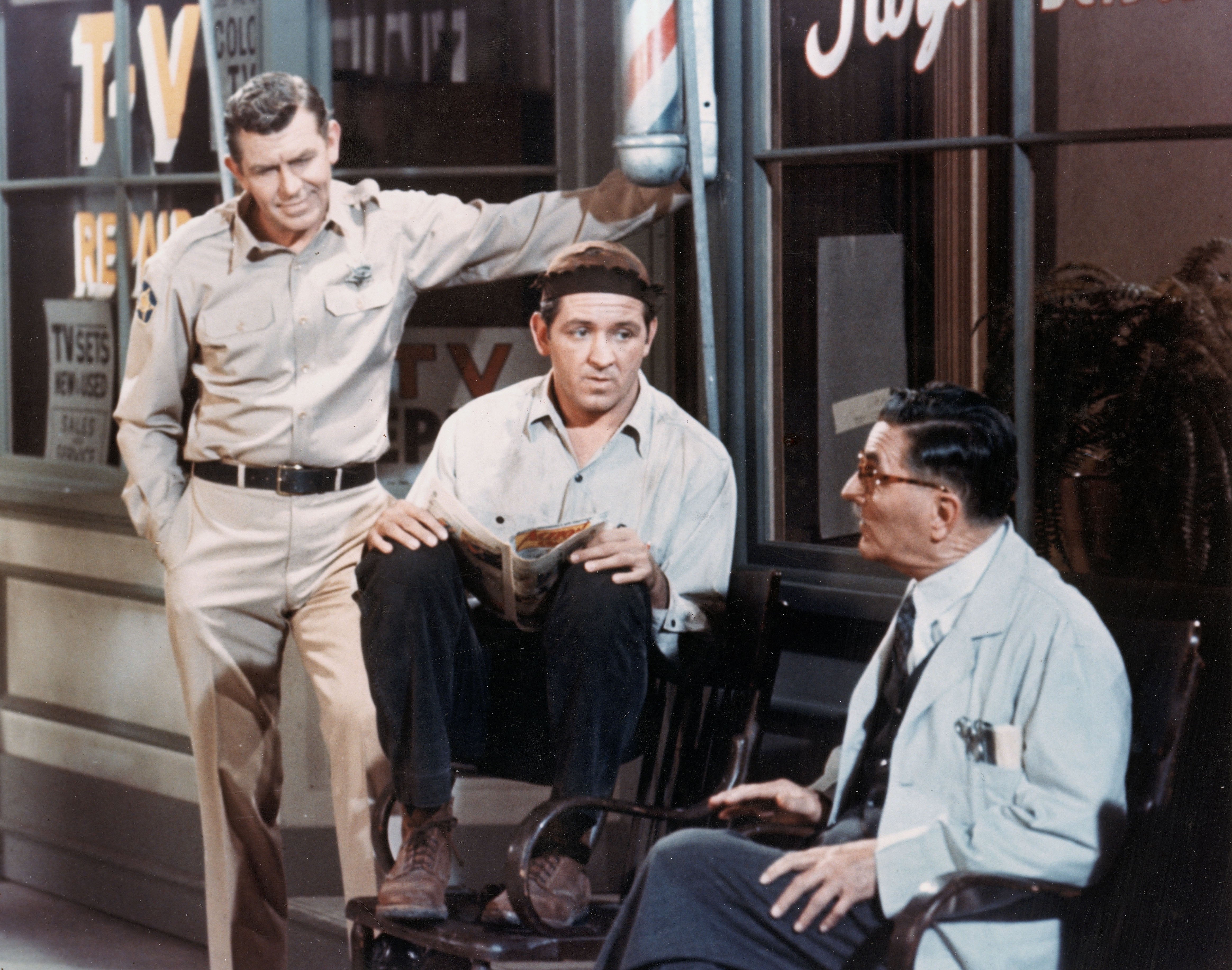 Still of Andy Griffith, George Lindsey and Howard McNear in The Andy Griffith Show (1960)