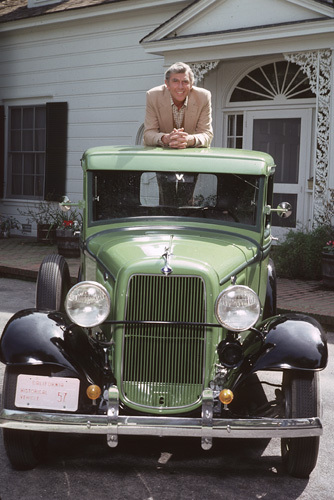 Andy Griffith and his 1934 Ford Pickup at his Toluca Lake Home in CA. 1979
