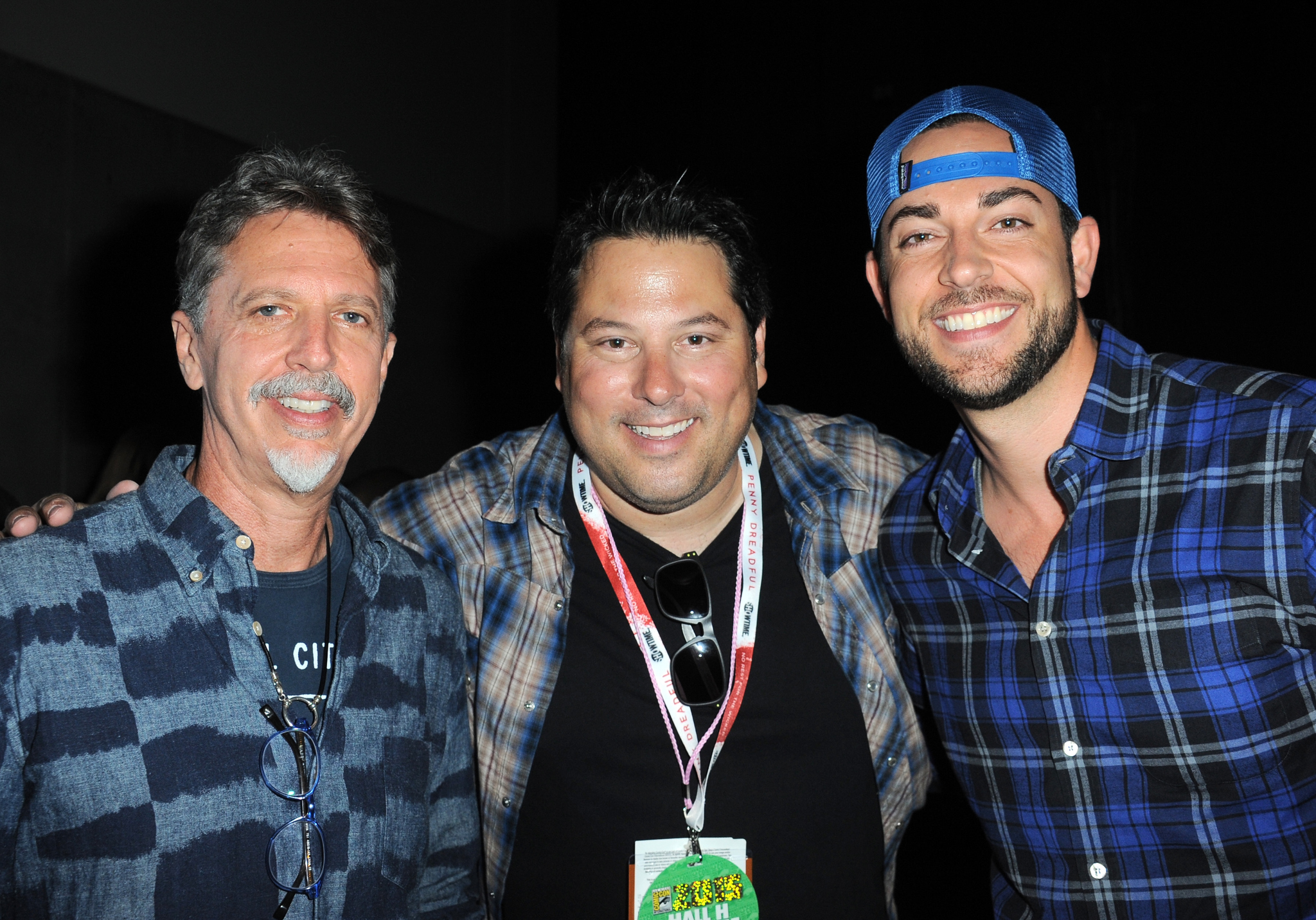 Greg Grunberg, Tim Kring and Zachary Levi at event of Heroes Reborn (2015)