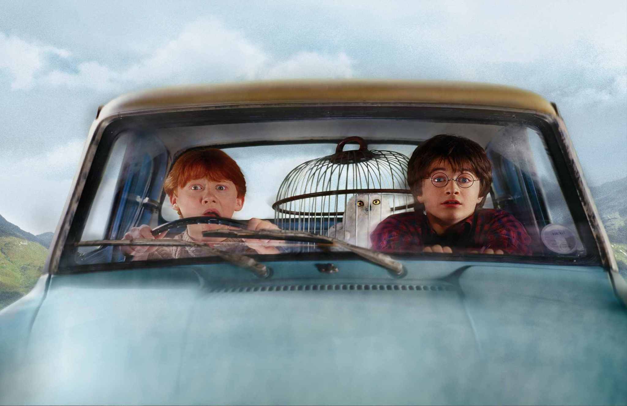 Still of Rupert Grint and Daniel Radcliffe in Haris Poteris ir paslapciu kambarys (2002)