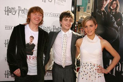 Rupert Grint, Daniel Radcliffe and Emma Watson at event of Haris Poteris ir Fenikso brolija (2007)