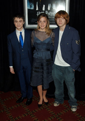 Rupert Grint, Daniel Radcliffe and Emma Watson at event of Haris Poteris ir ugnies taure (2005)