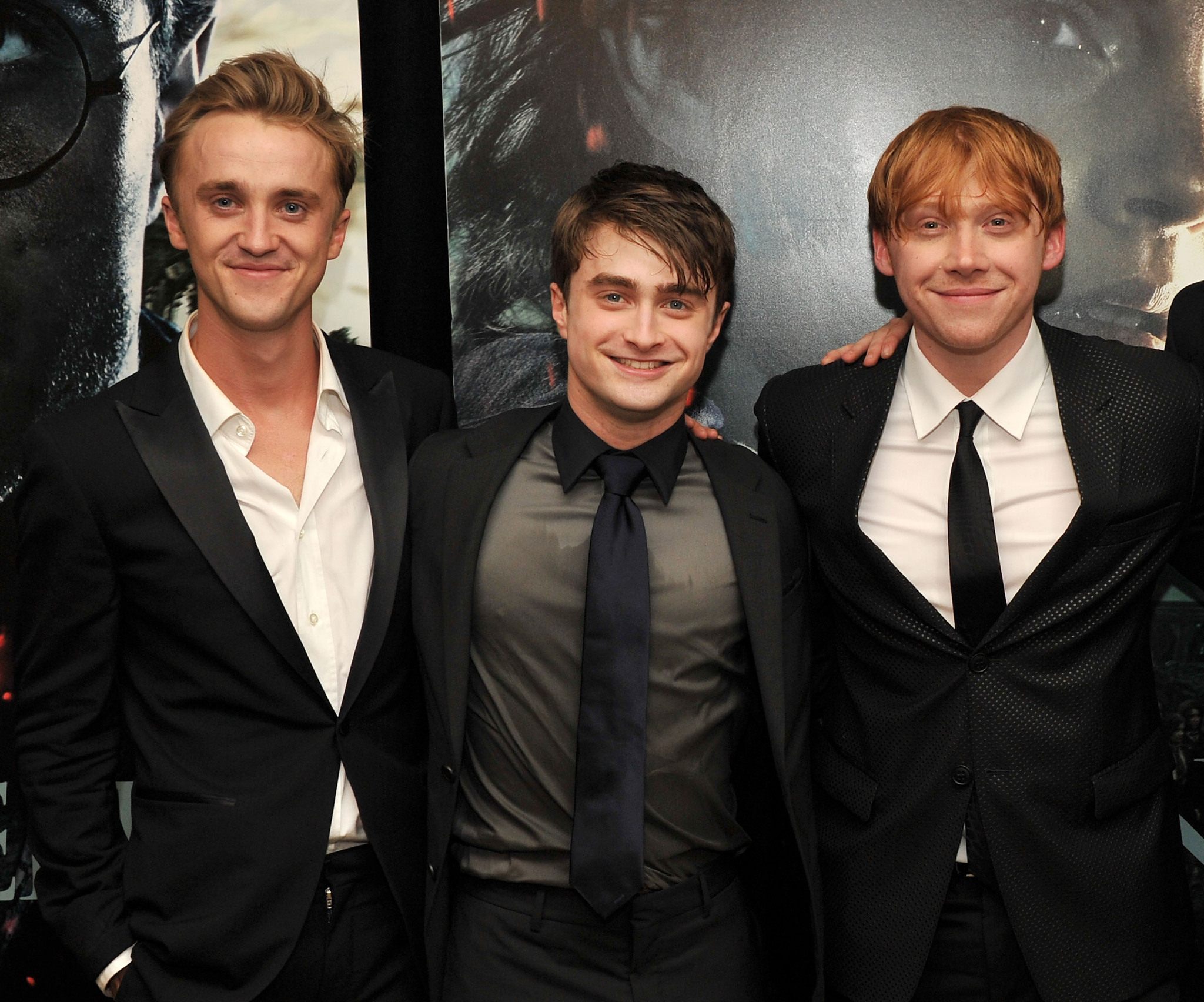 Tom Felton, Rupert Grint and Daniel Radcliffe at event of Haris Poteris ir mirties relikvijos. 2 dalis (2011)