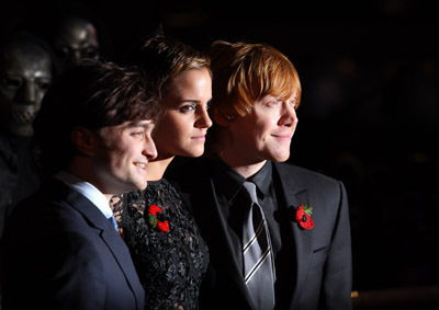 Rupert Grint, Daniel Radcliffe and Emma Watson at event of Haris Poteris ir mirties relikvijos. 1 dalis (2010)